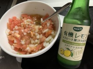 ブルスケッタ＆レモン汁